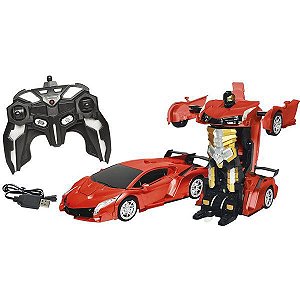 CARRO ROBÔ DE CONTROLE REMOTO SOM LUZ - DM TOYS