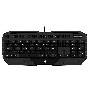 Teclado Gamer Hp K130 Preto Para Jogar Membrana Com Fio Usb