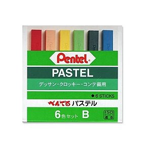 Giz Pastel Seco 6 Cores Basicas - GA-6BD Pentel