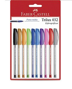 Caneta Esferográfica Trilux 032 1.0mm c/10 Faber-Castel