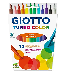 Canetinha Hidrográfica Turbo Color 12 Cores Giotto
