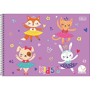 Caderno Espiral Capa Dura Meia Pauta Kids 40 Fls da Tilibra