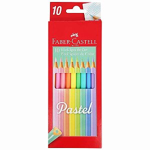 Lapis de Cor 10 Cores Tons Pastel Faber-Castell