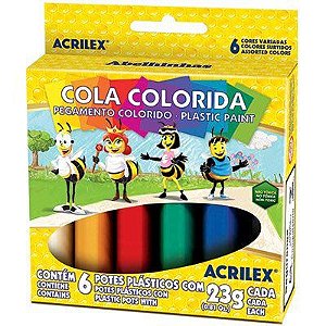 Cola Colorida 23g Com 6 Cores Acrilex