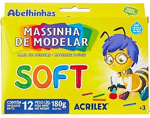 Massinha de Modelar Com 12 Cores Soft Acrilex