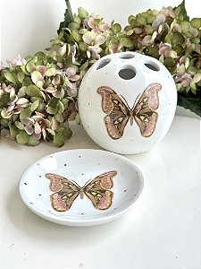 Bola Porta Trecos e Pratinho 11cm • Borboleta