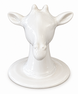 Cabeça Girafa Topo Decorativo em Cerâmica
