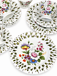Prato e Xícara Traços Belle Fleur • 18 pçs