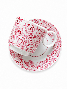 Xícara e Pires Rosas