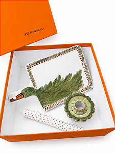 Kit Presente Tábua Frios e Castiçal Flor