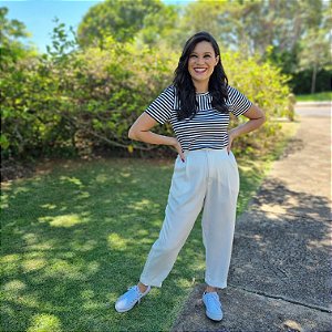 Blusa listrada com mangas  - Blusa Nina
