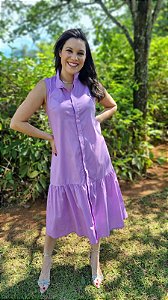 Vestido midi sem manga - Vestido Laura