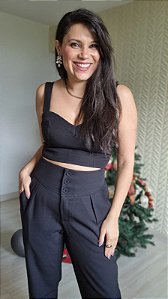 Calça Alafaiataria Cintura Alta - Calça Carmem