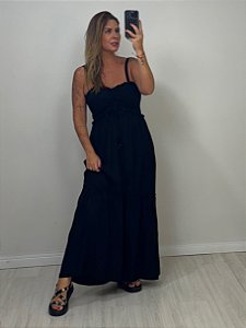 VESTIDO LASTEX NO BUSTO PRETO (AR25-0523)