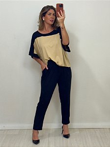 CONJUNTO BICOLOR PRETO/NUDE (AR25-1303)