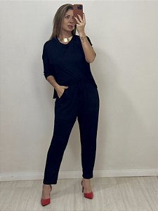 CONJUNTO CALÇA E BLUSA PRETO (AR25-1301)