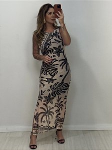 VESTIDO REGATA TULE PRETO/OFF (AR25-1579)