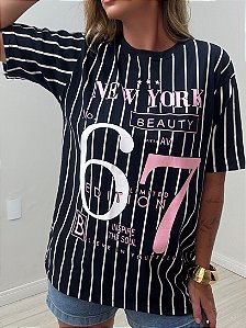 T SHIRT  NEW YORK LISTRADO (AR25-1744)