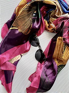 LENÇO CETIM FLORAL (AR25-1935)