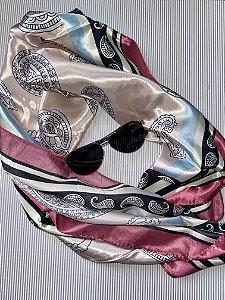 LENÇO CETIM ETNICO ROSA CLARO (AR25-1941)