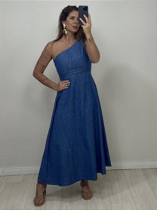 VESTIDO JEANS NULA MANGA MIDI (AR25-1969)