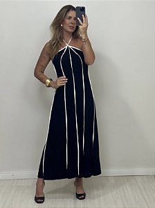 VESTIDO LIZ PRETO/BRANCO (AR25-1850)
