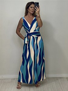 VESTIDO TRANSPASSADO ALÇA AZUL (AR25-1993)