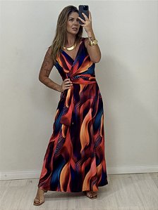 VESTIDO TRANSPASSADO ALÇA COLORIDO (AR25-1992)