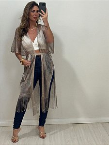 KIMONO BRILHO COM AMARRAÇÃO ROSE (AR25-2252)