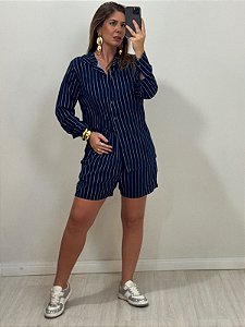 CONJUNTO LIDIANE CAMISA/SHORT RISCA DE GIZ MARINHO (AR25-2051)