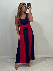 VESTIDO ANTONELA VERMELHO/ MARINHO (AR25-2517)