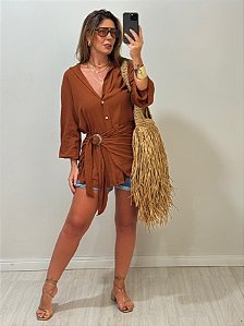 CHEMISE PAREO MARROM (AR25-2498)