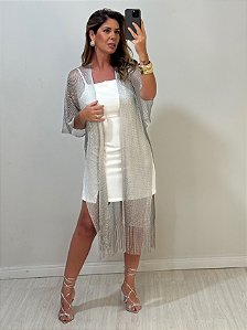 KIMONO BRILHO COM AMARRAÇÃO PRATA (AR25-2387)