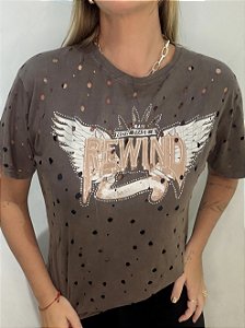 T SHIRT REWIND MARROM (AR26-187)