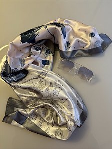 LENÇO CETIM AZUL/ROSA (AR26-221)