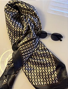 LENÇO CETIM V PRETO/OFF (AR26-229)