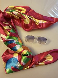 LENÇO CETIM COLORIDO PINK (AR26-231)