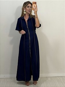 VESTIDO LYA ZÍPER AZUL MARINHO (AR26-503)