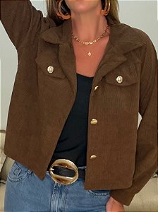 JAQUETA VELUDO COTELÊ MARROM (AR26-617)