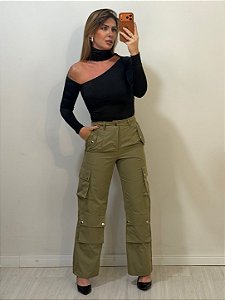 CALÇA CARGO RETA VERDE (AR26-1111)