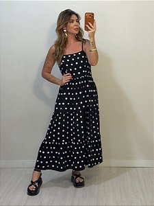 VESTIDO TAMARA POÁ PRETO (AR26-1336)