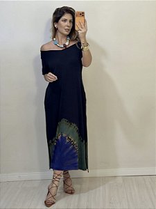 VESTIDO ARTESANAL VERDE/AZUL (AR26-1456)