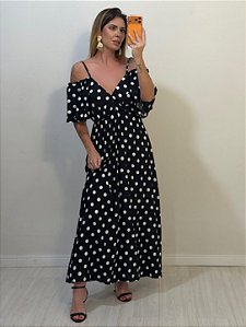 VESTIDO RAFAELA POÁ PRETO (AR26-1419)