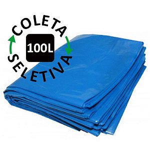 Saco Para Lixo Seletivo 100litros Azul C/100unidades