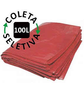 Saco Para Lixo Seletivo 100litros Vermelho C/100unidades