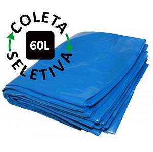 Saco Para Lixo Seletivo 60litros Azul C/100unidades