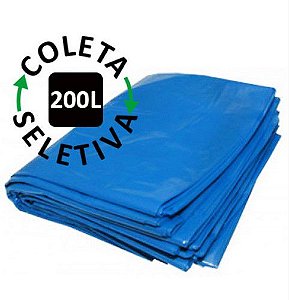 Saco Para Lixo  Seletivo 200litros Azul C/100unidades