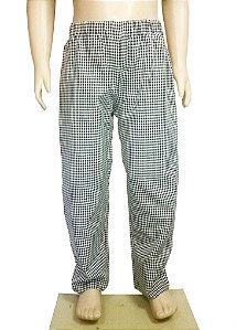 Calça Em Brim Para Confeiteiro Xadrez - Tamanho G