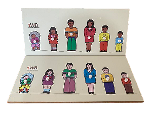 Kit  Encaixe único figuras diferentes-  Família negra e família branca