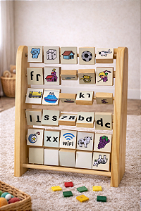 Ábaco com Letras e Imagens – Aprendizado Completo e Divertido